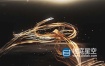 AE模板-唯美漂亮的金色飘带粒子logo标志展示动画