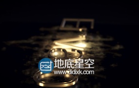 AE模板E3D标志三维LOGO豪华黄金金属片头动画效果