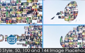AE模板10种多图片汇聚LOGO演绎动画