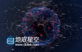 AE模板数字科技全息图粒子地球旋转