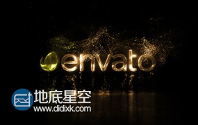 AE模板金色奢华粒子徽标logo演绎片头动画