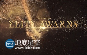 AE模板奥斯卡颁奖典礼公司晚会开场金色粒子流体特效包装