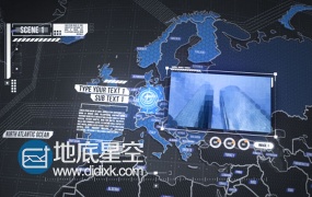 AE模板3D地图科幻网络高科技地球宣传视频