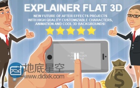 AE模板人物卡通解说公司企业产品网站宣传推广动画元素包