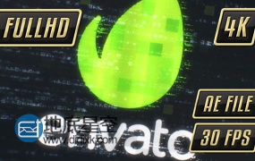 AE模板数字像素特效科技矩阵编程标题片头动画