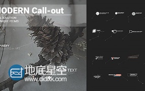 AE模板时尚信息图动画现代商店呼叫指示线动画