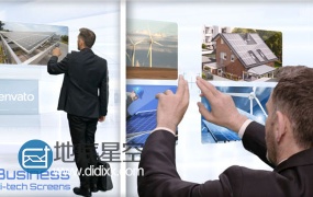 AE模板高科技商业人物操作屏幕合成触摸屏动画效果