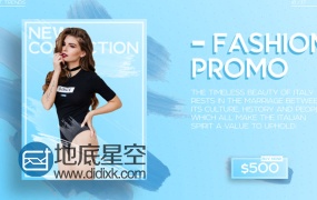 AE模板时尚模特魅力服装销价商店在线销售展示动画