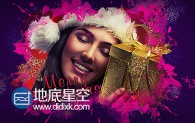 AE模板水墨动画照片相册视频圣诞节主题动画庆祝圣诞快乐