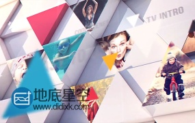 AE模板三维立体图形照片墙幻灯片动画