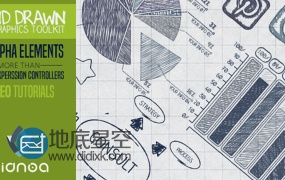 AE模板手绘铅笔信息图表条形图饼图草图元素工具包