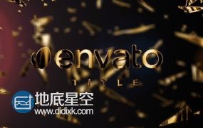 AE模板金色LOGO闪耀演绎动画碎片时尚魅力片头特效