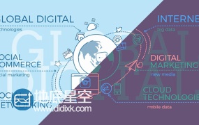 AE模板互联网全球服务移动科技地球MBE风格数字动画宣传演示