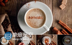 AE模板咖啡厅销售视屏广告店铺展示促销动画