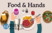 AE模板MG动画解说食物特色节目餐厅美食介绍视频手势动画