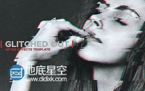 AE模板RGB色彩分离效果图文信号损坏特效动画视频