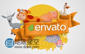 AE模板三维LOGO农场动画定格动画