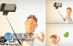 AE模板LOGO片头动画三维卡通角色玩自拍