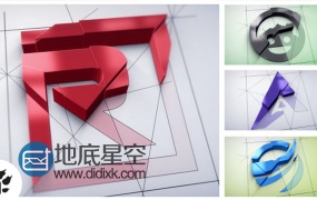 AE模板三维LOGO挤压生长建筑公司图形动画宣传片头