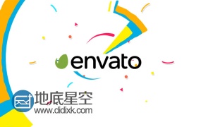 AE模板演绎LOGO彩色碎纸图形动画片头