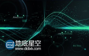AE模板科幻波浪高科技线条粒子动画自然科学宣传片头