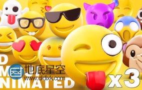 AE模板30种网络卡通Emoji表情动画笑脸