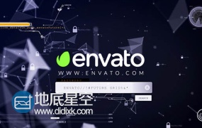 AE模板科技感网络代码字符矩阵安全性LOGO片头动画
