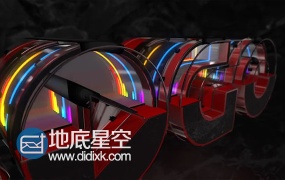 AE模板三维标志演绎动画玻璃霓虹灯音乐电影均衡器特效