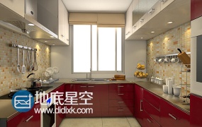 C4D工程:C4D现代厨房模型Kitchen3D模型合辑