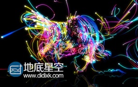 AE模板抽象概念多彩颗粒霓虹灯唯美光线logo演绎动画