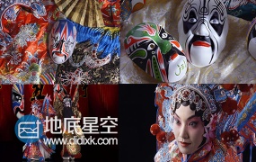 视频素材4K京剧脸谱化妆京剧文化特效