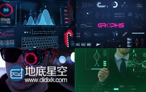 424组科幻高科技UI界面HUD未来元素动画全高清视频素材+AE工程