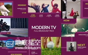 AE模板4K分辨率电视栏目TV频道时尚品牌包装片头