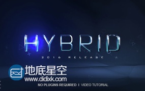 AE模板大气LOGO特效动画三维金属文字旋转置换片头