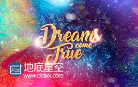 AE模板金色粒子圣诞节新的一年文字标题动画效果