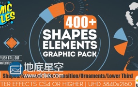 AE模板动画图形爆炸元素动力学液体和文字动画标题转场过度工具包