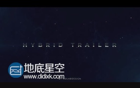 AE模板大气科幻电影宣传预告片片故障动画开场视频