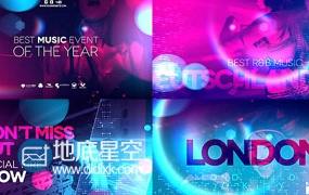 AE模板夜店酒吧表演旅游度假节日派对紫外线灯光照射特效动画