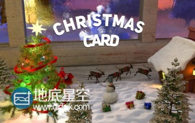 AE模板三维圣诞树圣诞老人圣诞礼物雪橇片头动画特效