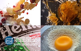 实拍啤酒水果牛奶鸡蛋飞舞视频动画