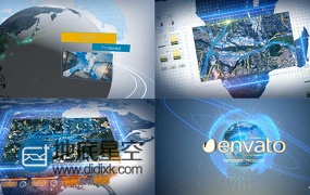 AE模板Element 3D制作的科幻数字地球运动科技企业公司宣传片