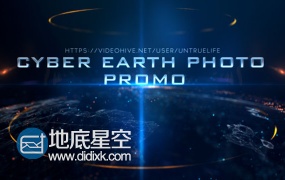 AE模板粒子网格光线地球展示大气高科技企业宣传动画