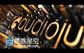AE模板E3D制作的三维水晶标志LOGO片头动画特效