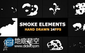AE模板10组4K分辨率2D手绘烟雾动画效果