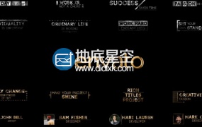 AE模板华丽黄金色企业商务金属质感文字标题动画地底星空