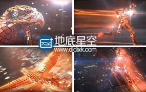AE模板震撼大气一路领跑酒吧企业年会开场片头动画地底星空