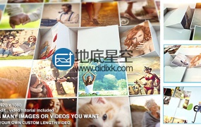 AE模板三维方块翻转马赛克婚礼生日纪念日相册