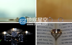 视频素材唯美婚戒展示摆拍素材
