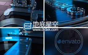 AE模板玻璃质感的三维标志logo演绎动画