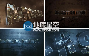 AE模板故障失真炫酷大气的三维文字片头开场动画